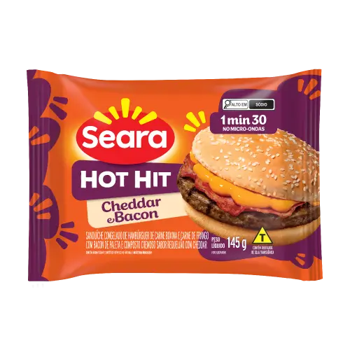 Hot Hit Cheddar e Bacon Seara 145g