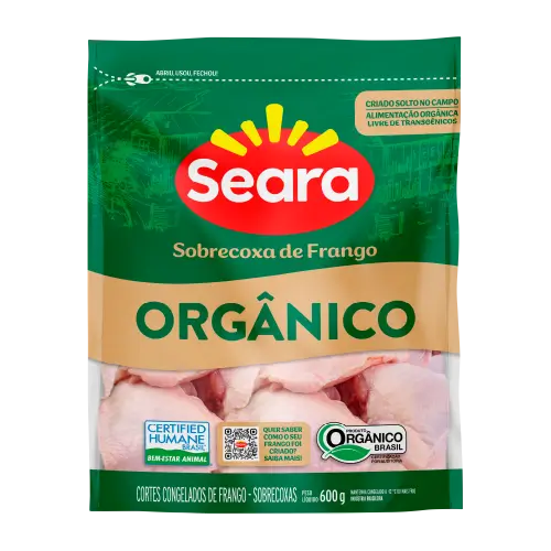 Sobrecoxa Seara Orgânico 600g