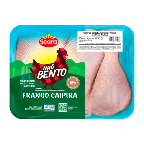 Coxa de Frango Caipira Bandeja Nhô Bento 600g