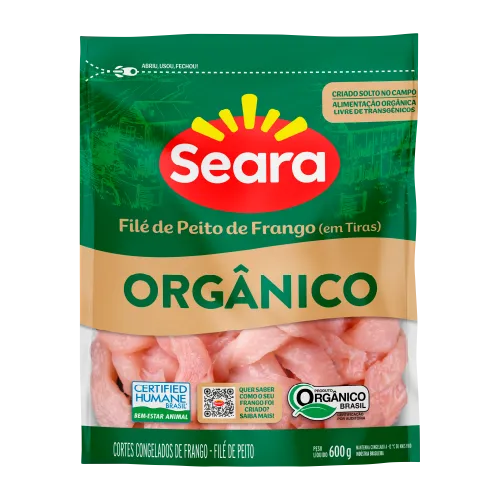 Filé de Peito em Tiras Seara Orgânico 600g