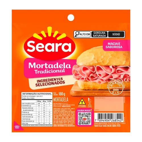 Mortadela Tradicional Fatiada Seara 180g