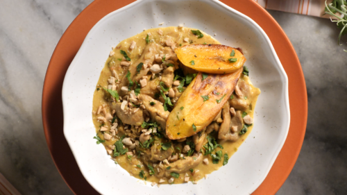Frango ao Curry com Banana da Terra