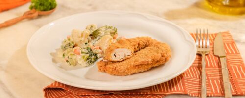 Filé de Frango à Milanesa com Salada de Maionese