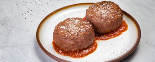 Polpetone de Carne de Patinho Recheado com Queijo