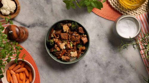 Filé Mignon Suíno no Yakissoba