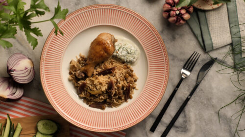 Arroz com Frango à Moda Árabe
