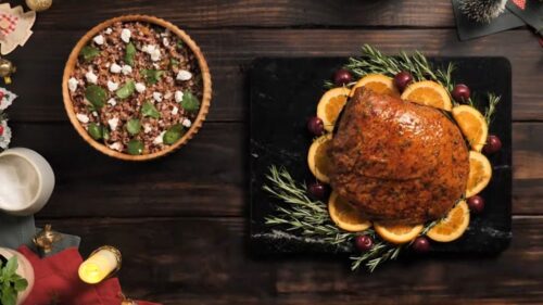 Pernil Suíno com Arroz Vermelho