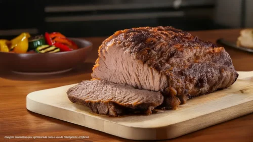 Cupim grelhado ao natural com legumes na brasa