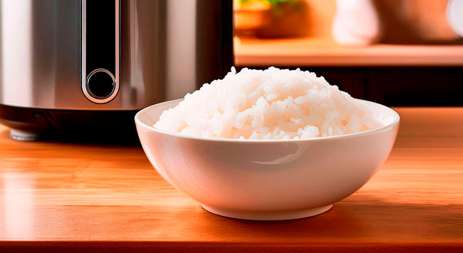 potinho com porção de arroz soltinho.