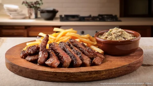 Picanha grelhada com farofa de mandioca