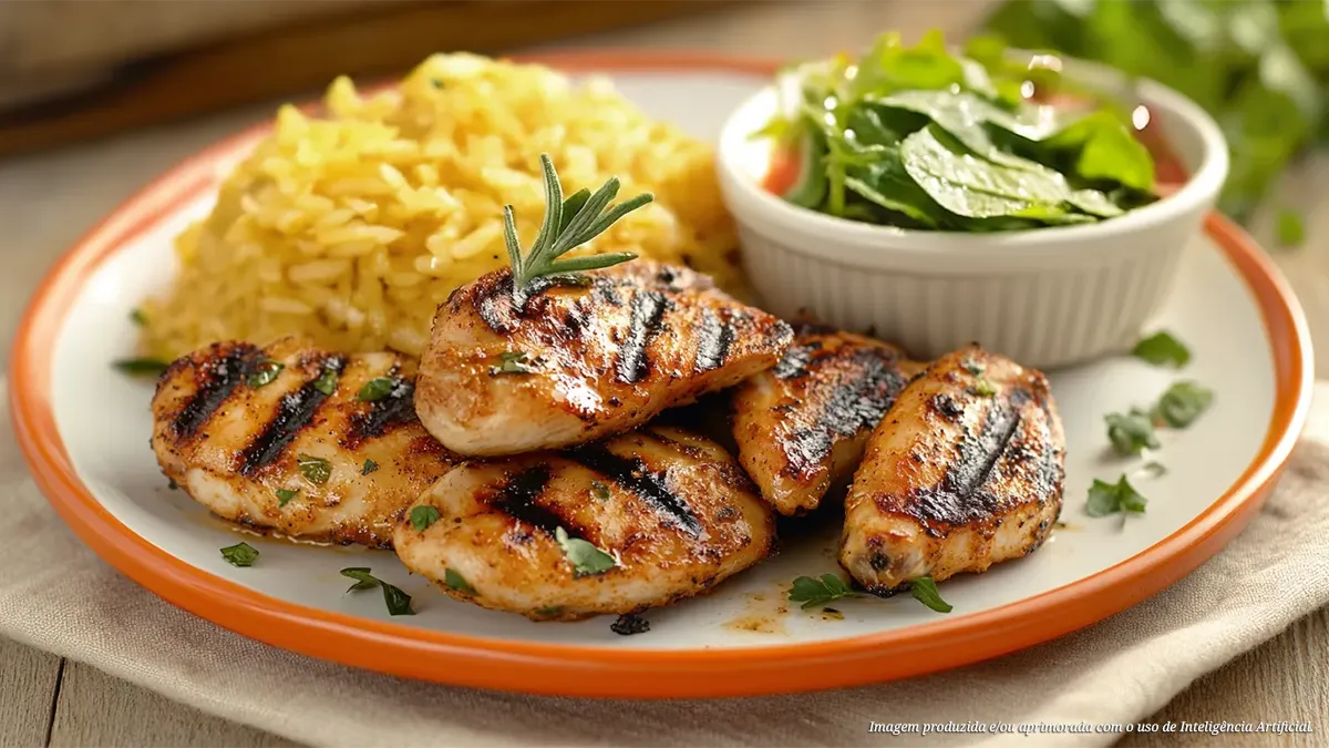 Meio da asa com arroz de tucupi