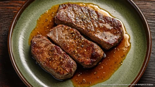 Bife bovino de churrasco alemão (rindersteak)
