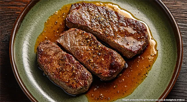 Bife bovino de churrasco alemão (rindersteak)
