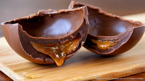 Ovo de Páscoa recheado com caramelo salgado