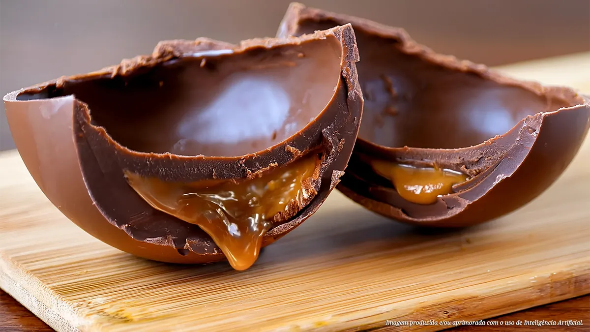 Ovo de Páscoa recheado com caramelo salgado