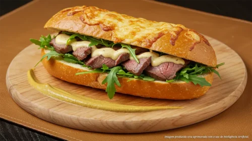 Sanduíche de Baby Beef no Pão com Alho