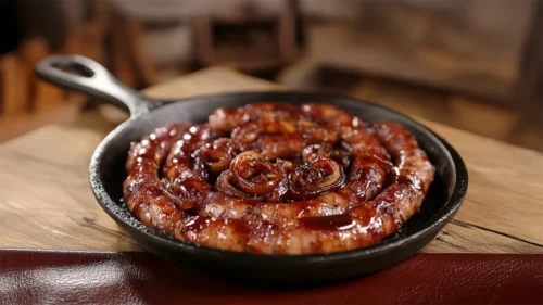 Linguiça de costela com molho barbecue