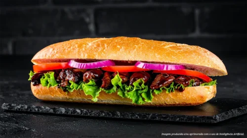 Sanduíche de coração de frango ao molho shoyu e gengibre