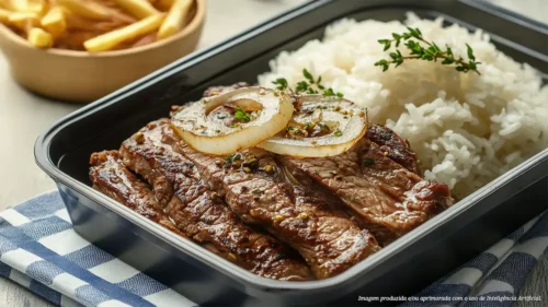 Marmita de bife acebolado