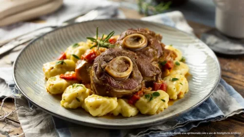 Ossobuco com nhoque ao limone
