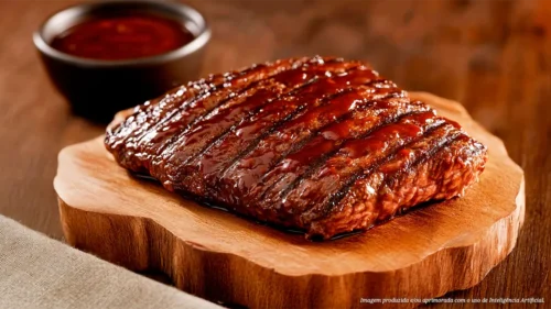 Capa de filé ao molho barbecue