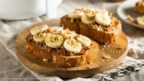 Torrada de doce de leite com banana e aveia