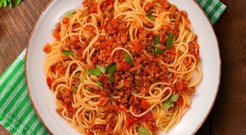 Macarrão à Bolonhesa Vegano