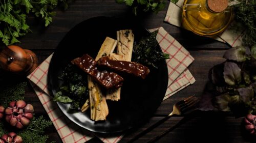 Costela Suína no Forno com Pupunha