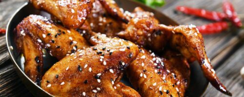 Asa de Frango com Mel e Gergelim