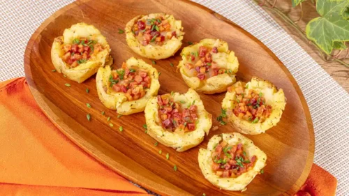 Batata ao murro com bacon (aperitivo)