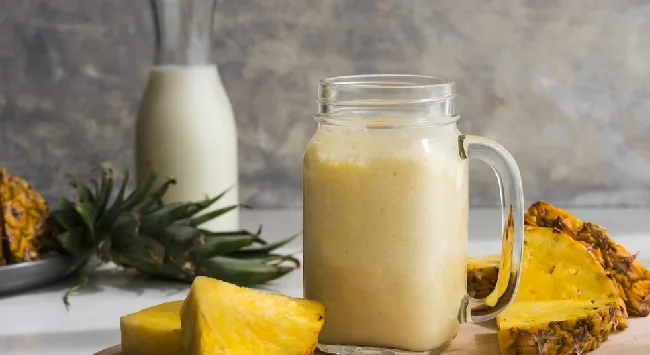 batida sem álcool de abacaxi
