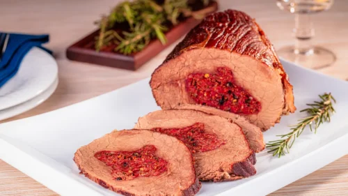 Carne Assada Recheada com Linguiça