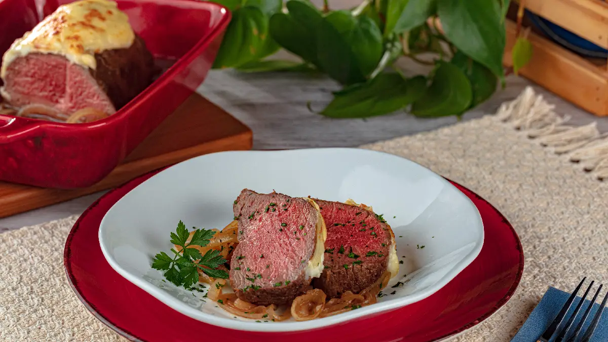 Carne com creme de batata
