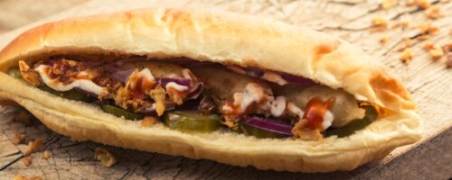 Pão de Alho Recheado com Coração de Frango