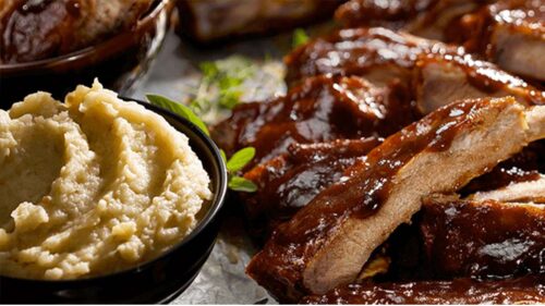 Costela Barbecue com Purê de Maçã