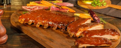 Costelinha Barbecue com Mix de Batatas Doces