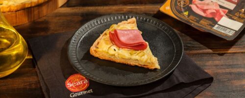 Quiche de Alho Poró com Mortadela Defumada