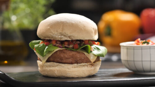 Hambúrguer Gourmet com Vinagrete