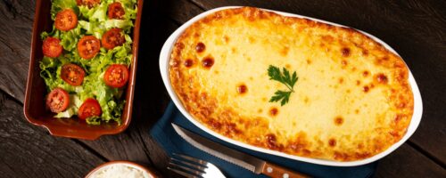 Escondidinho de Mandioca com Linguiça