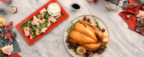 Ave Natalina com Salada de Pêssego