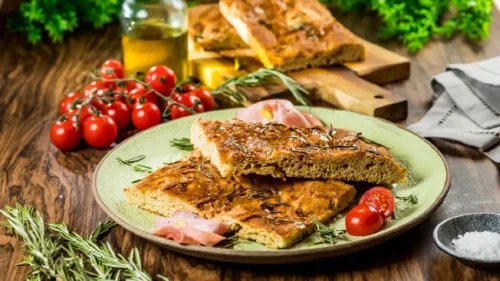 Focaccia de Mortadela Italiana com Pistache