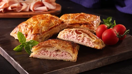 Folhado de Peito de Peru e Queijo Minas
