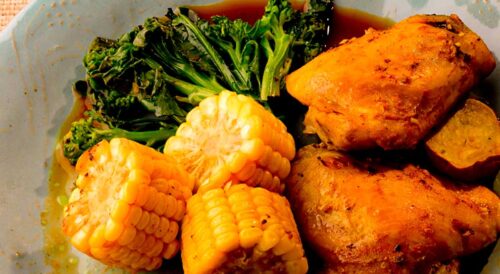 Frango com Milho e Batata-Doce