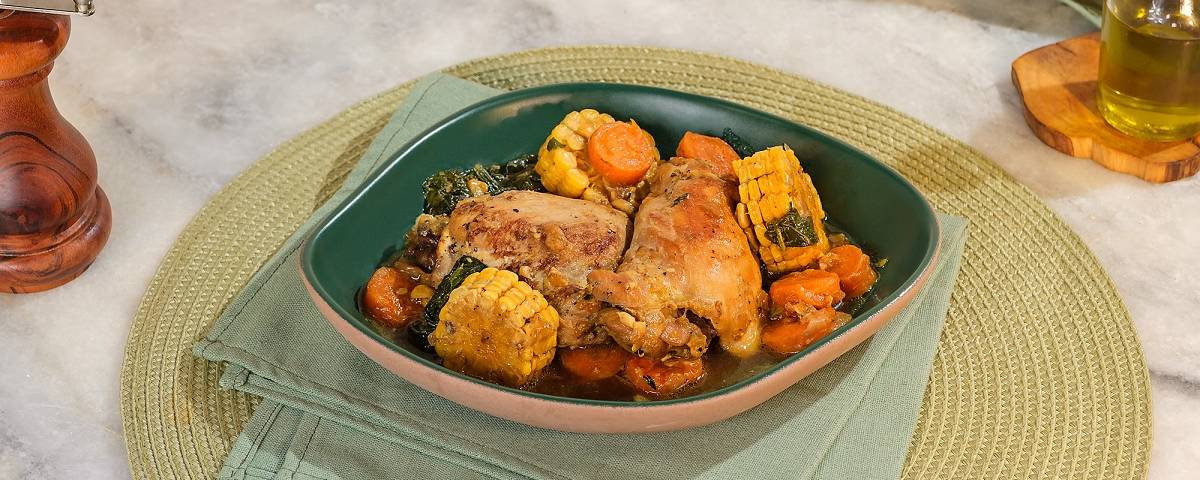Frango Cozido com Legumes