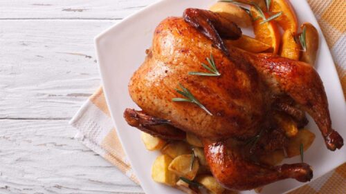 Frango de Padaria com Maionese Caseira, Laranja e Alecrim