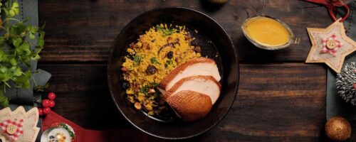 Frango Defumado com Couscous Marroquino