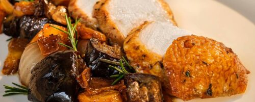 Frango com legumes na airfryer