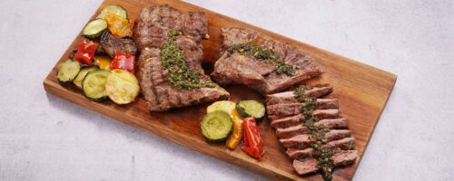 Inside skirt com salsa verde e parrillada campestre