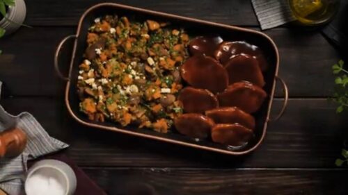 Lombo de Porco Assado com Purê Rústico