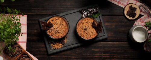 Bacon Caramelizado na Mousse de Chocolate